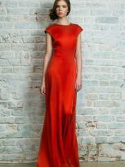 Свадебное платье Scarlet. Силуэт Прямое. Цвет Красный / Марсала. Вид 1