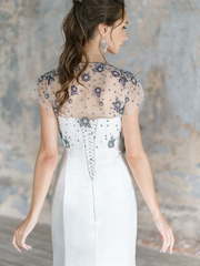 Свадебное платье Flavia. Силуэт Прямое, Рыбка. Цвет Белый / Молочный, Пепельный / Металлик. Вид 2