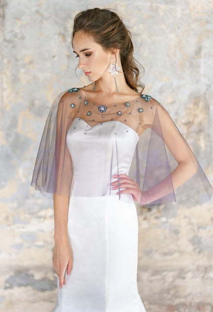 Свадебное платье Favia. Силуэт Рыбка. Цвет Белый / Молочный. Вид 4