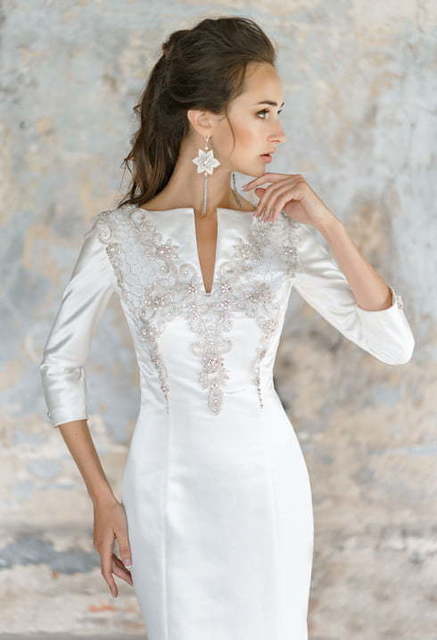 Свадебное платье Diodora. Силуэт Рыбка. Цвет Белый / Молочный. Вид 3