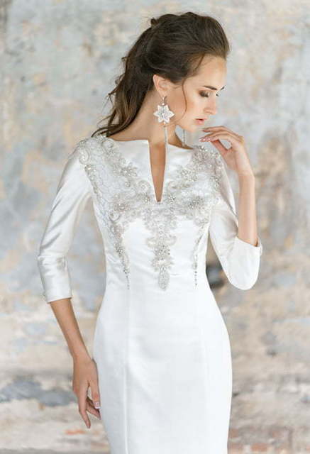 Свадебное платье Diodora. Силуэт Рыбка. Цвет Белый / Молочный. Вид 6