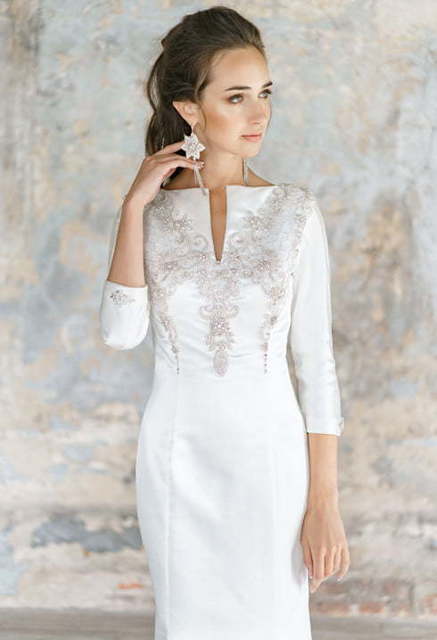 Свадебное платье Diodora. Силуэт Рыбка. Цвет Белый / Молочный. Вид 8