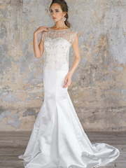 Свадебное платье Flava. Силуэт Прямое, Рыбка. Цвет Белый / Молочный. Вид 1