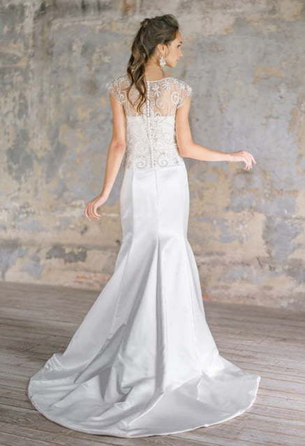 Свадебное платье Flava. Силуэт Рыбка, Прямое. Цвет Белый / Молочный. Вид 2