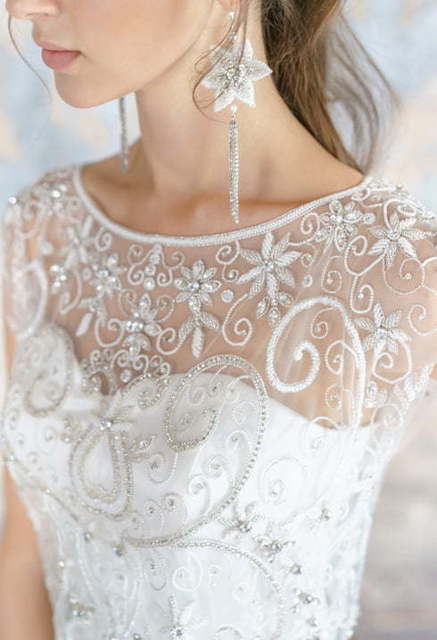 Свадебное платье Flava. Силуэт Рыбка, Прямое. Цвет Белый / Молочный. Вид 3