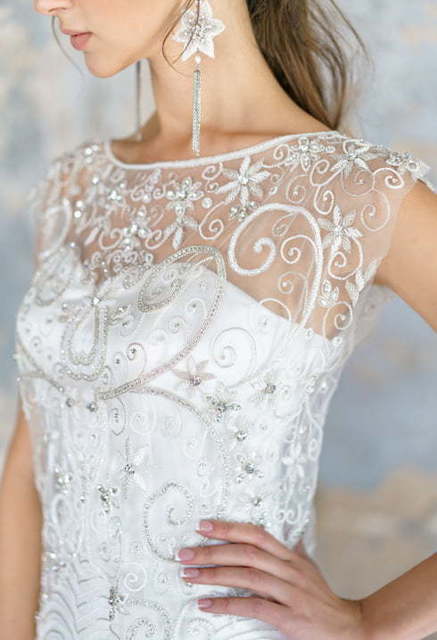 Свадебное платье Flava. Силуэт Рыбка, Прямое. Цвет Белый / Молочный. Вид 6