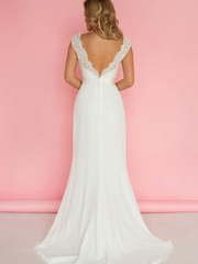 Свадебное платье 919. Силуэт Прямое. Цвет Белый / Молочный. Вид 2