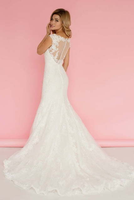 Свадебное платье 921. Силуэт Рыбка. Цвет Белый / Молочный. Вид 2