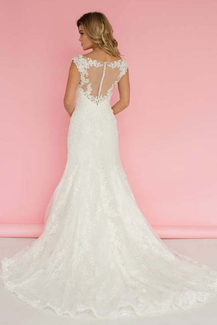 Свадебное платье 921. Силуэт Рыбка. Цвет Белый / Молочный. Вид 3