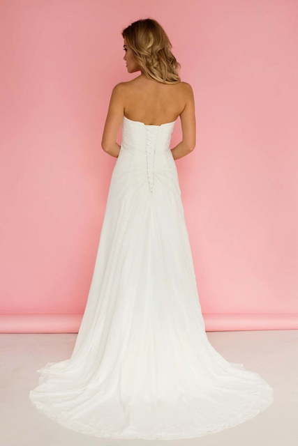 Свадебное платье 924. Силуэт Греческий, Прямое. Цвет Белый / Молочный. Вид 2