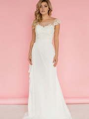 Свадебное платье 926. Силуэт Прямое. Цвет Белый / Молочный. Вид 1