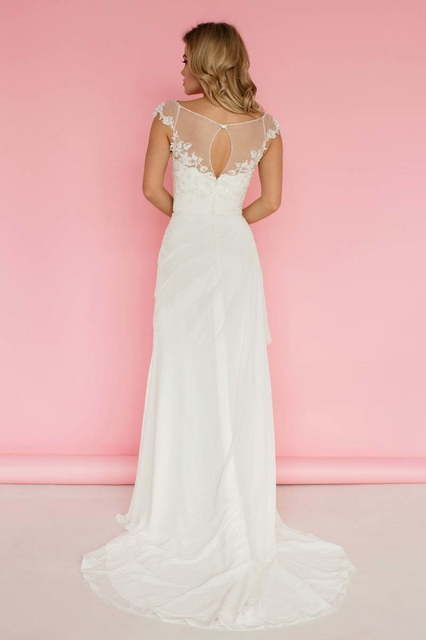 Свадебное платье 926. Силуэт Прямое. Цвет Белый / Молочный. Вид 2