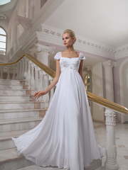 Свадебное платье 1222. Силуэт Прямое, Греческий. Цвет Белый / Молочный. Вид 1