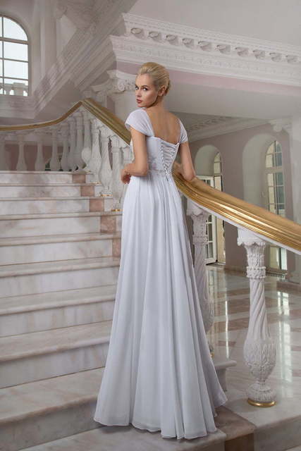 Свадебное платье 1222. Силуэт Греческий, Прямое. Цвет Белый / Молочный. Вид 2