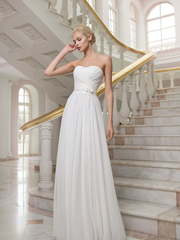 Свадебное платье 1207. Силуэт Прямое, Греческий. Цвет Белый / Молочный. Вид 1