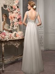 Свадебное платье 1152. Силуэт Прямое. Цвет Айвори / Капучино. Вид 2