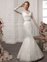 Свадебное платье 1183. Силуэт Рыбка. Цвет Белый / Молочный. Вид 1