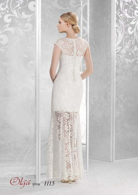 Свадебное платье 1115. Силуэт Прямое. Цвет Белый / Молочный. Вид 2