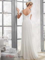 Свадебное платье 1016. Силуэт Прямое, Греческий. Цвет Белый / Молочный. Вид 2