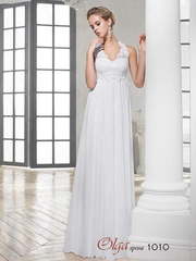 Свадебное платье 1010. Силуэт Прямое, Греческий. Цвет Белый / Молочный. Вид 1