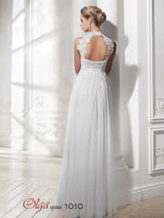 Свадебное платье 1010. Силуэт Прямое, Греческий. Цвет Белый / Молочный. Вид 2