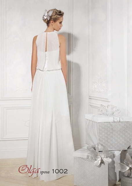 Свадебное платье 1002. Силуэт Прямое. Цвет Белый / Молочный. Вид 2