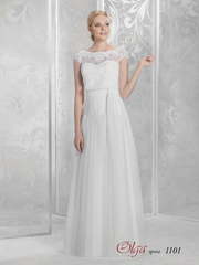 Свадебное платье 1101. Силуэт Прямое. Цвет Белый / Молочный. Вид 1