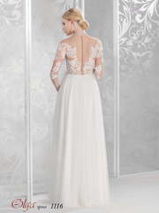Свадебное платье 1116. Силуэт Прямое. Цвет Белый / Молочный, Айвори / Капучино. Вид 2