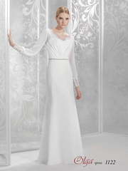 Свадебное платье 1122. Силуэт Прямое. Цвет Белый / Молочный. Вид 1