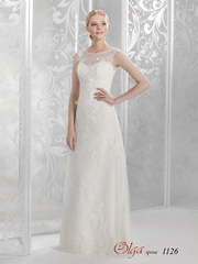 Свадебное платье 1126. Силуэт Прямое. Цвет Белый / Молочный, Айвори / Капучино. Вид 1
