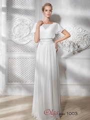 Свадебное платье 1003. Силуэт Прямое. Цвет Белый / Молочный. Вид 1