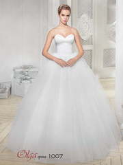 Свадебное платье 1007. Силуэт Пышное. Цвет Белый / Молочный. Вид 1