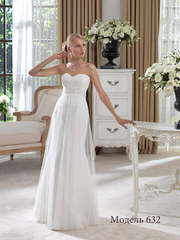 Свадебное платье 632. Силуэт Прямое, Рыбка. Цвет Белый / Молочный. Вид 1