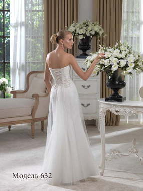 Свадебное платье 632. Силуэт Прямое, Рыбка. Цвет Белый / Молочный. Вид 2