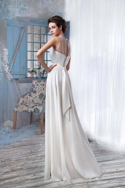 Свадебное платье 1277. Силуэт Прямое. Цвет Белый / Молочный. Вид 2