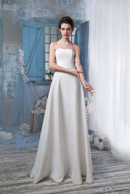 Свадебное платье 1277. Силуэт Прямое. Цвет Белый / Молочный. Вид 3