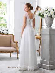 Свадебное платье 835. Силуэт Прямое. Цвет Белый / Молочный. Вид 2