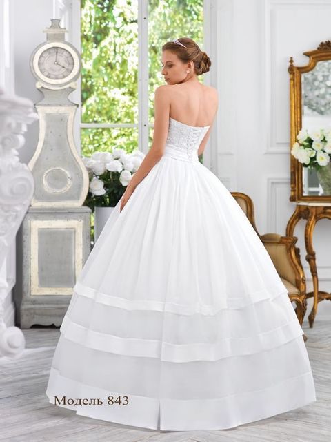 Свадебное платье 843. Силуэт Пышное. Цвет Белый / Молочный. Вид 2