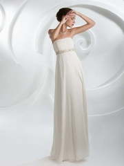 Свадебное платье 411. Силуэт Греческий. Цвет Айвори / Капучино. Вид 1