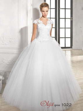 Свадебное платье 1022. Силуэт Пышное. Цвет Белый / Молочный. Вид 1