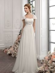 Свадебное платье 1151. Силуэт Прямое, Греческий. Цвет Айвори / Капучино. Вид 1