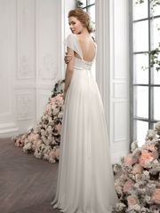 Свадебное платье 1151. Силуэт Прямое, Греческий. Цвет Айвори / Капучино. Вид 2