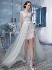 Свадебное платье 1281. Силуэт Прямое. Цвет Белый / Молочный. Вид 1