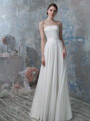 Свадебное платье 1270. Силуэт Прямое. Цвет Белый / Молочный. Вид 1