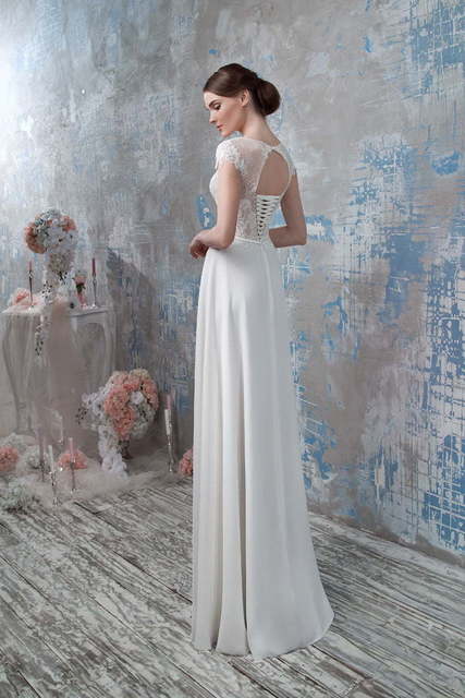 Свадебное платье 1273. Силуэт Прямое. Цвет Белый / Молочный. Вид 2