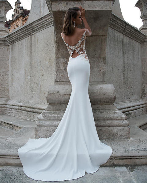 Свадебное платье Denis. Силуэт Рыбка. Цвет Белый / Молочный. Вид 2