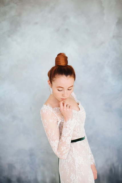 Свадебное платье Citrine. Силуэт Прямое. Цвет Айвори / Капучино, Белый / Молочный, оттенки Розового. Вид 4