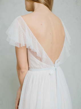 Свадебное платье Vesta. Силуэт Прямое. Цвет Белый / Молочный, оттенки Розового. Вид 2