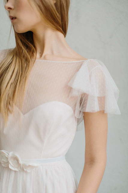 Свадебное платье Vesta. Силуэт Прямое. Цвет Белый / Молочный, оттенки Розового. Вид 9