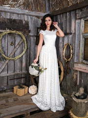 Свадебное платье Инесса. Силуэт Прямое. Цвет Белый / Молочный. Вид 2